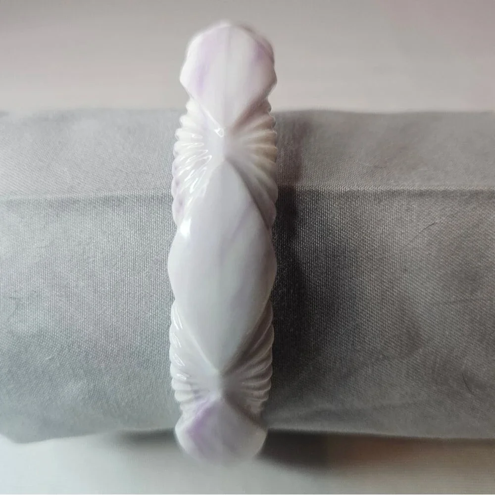 Vintage Purple And White Shell Look Bangle 70s-80s